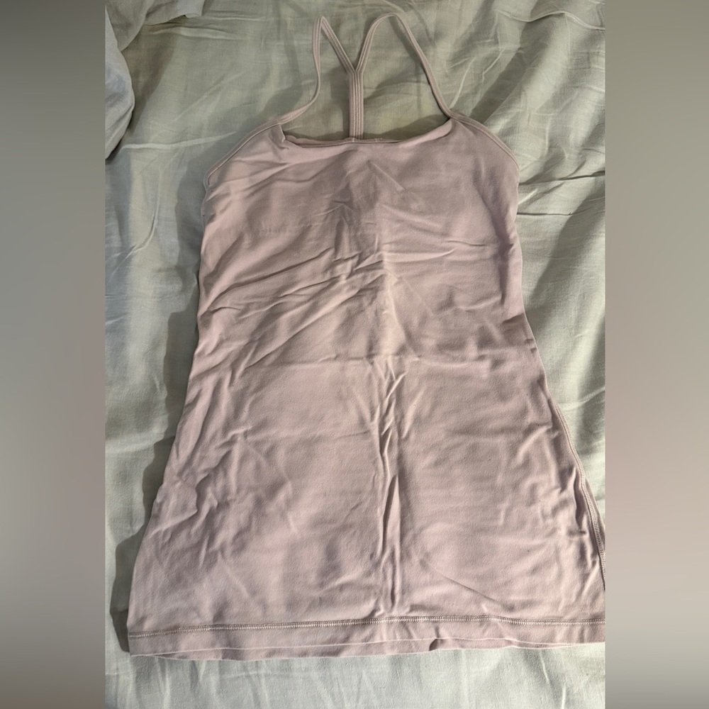 lululemon tank with built in bra, size 4, pastel pink